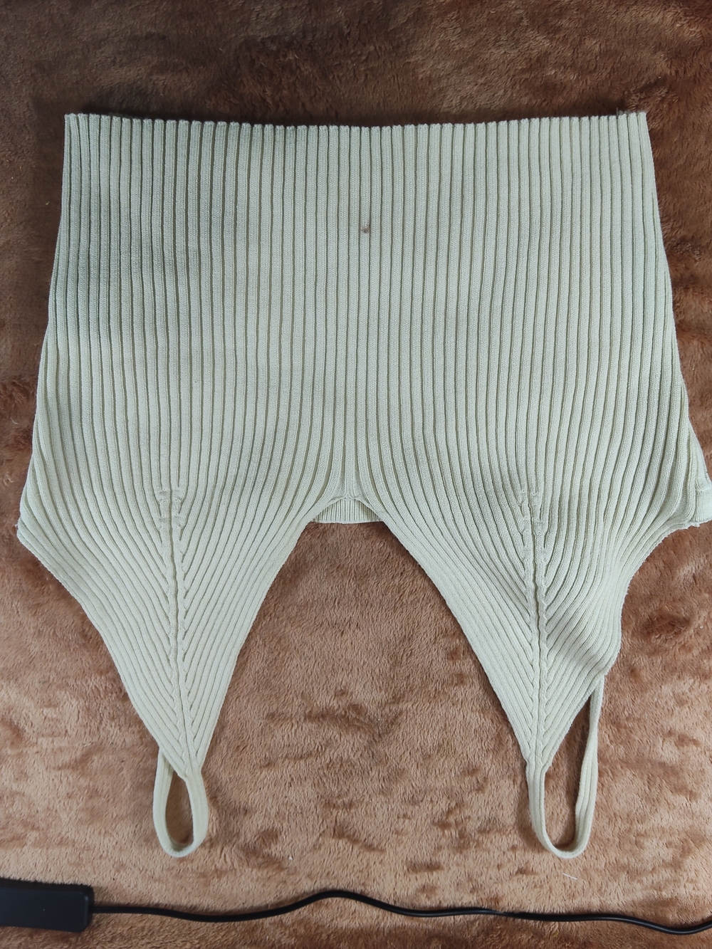 SHEIN Pale Mint Ribbed Knit Crop Top